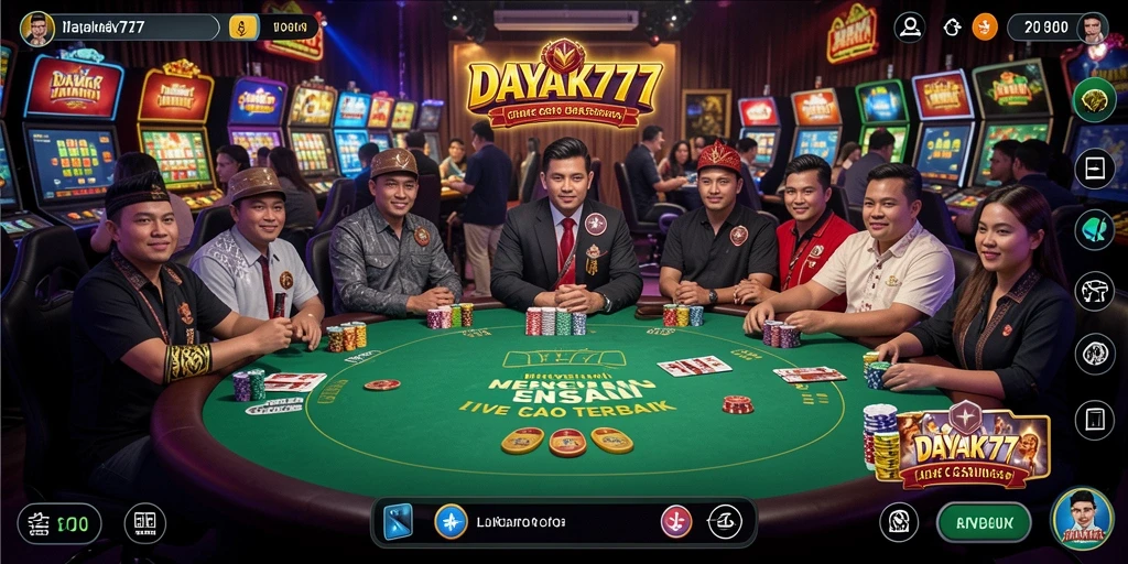 Screenshot gameplay Live Casino menampilkan dealer profesional dan suasana kasino.
