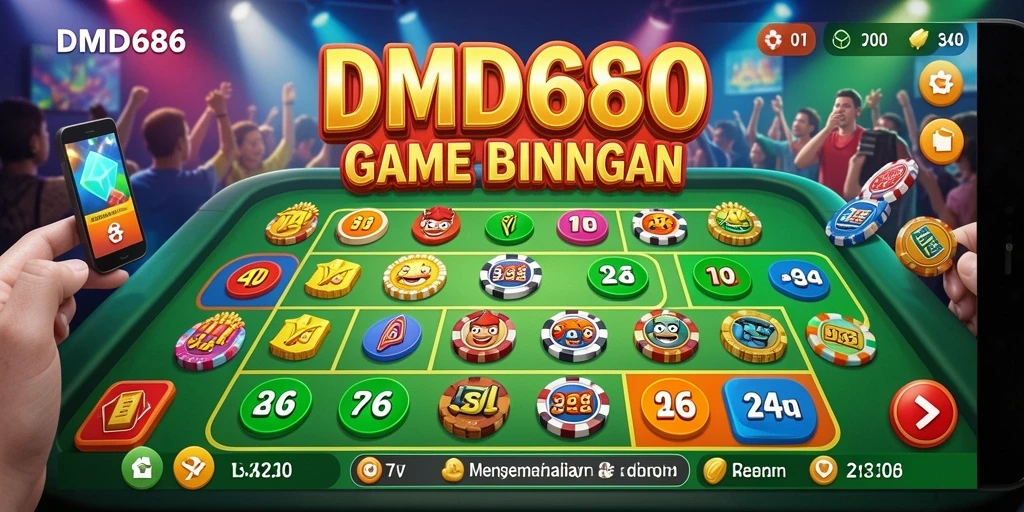 Tampilan gameplay seru aplikasi Bingo DMD686 yang penuh warna.