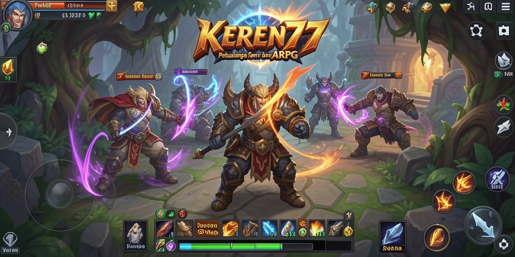 Tampilan gameplay ARPG yang menegangkan di KEREN77.