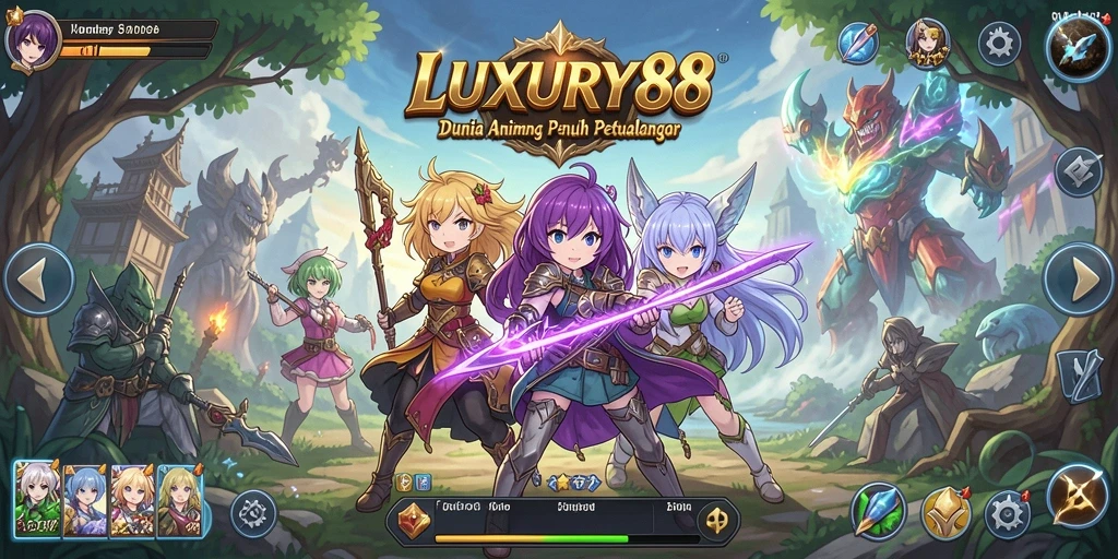 Tampilan gameplay LUXURY88 yang penuh aksi dan warna.